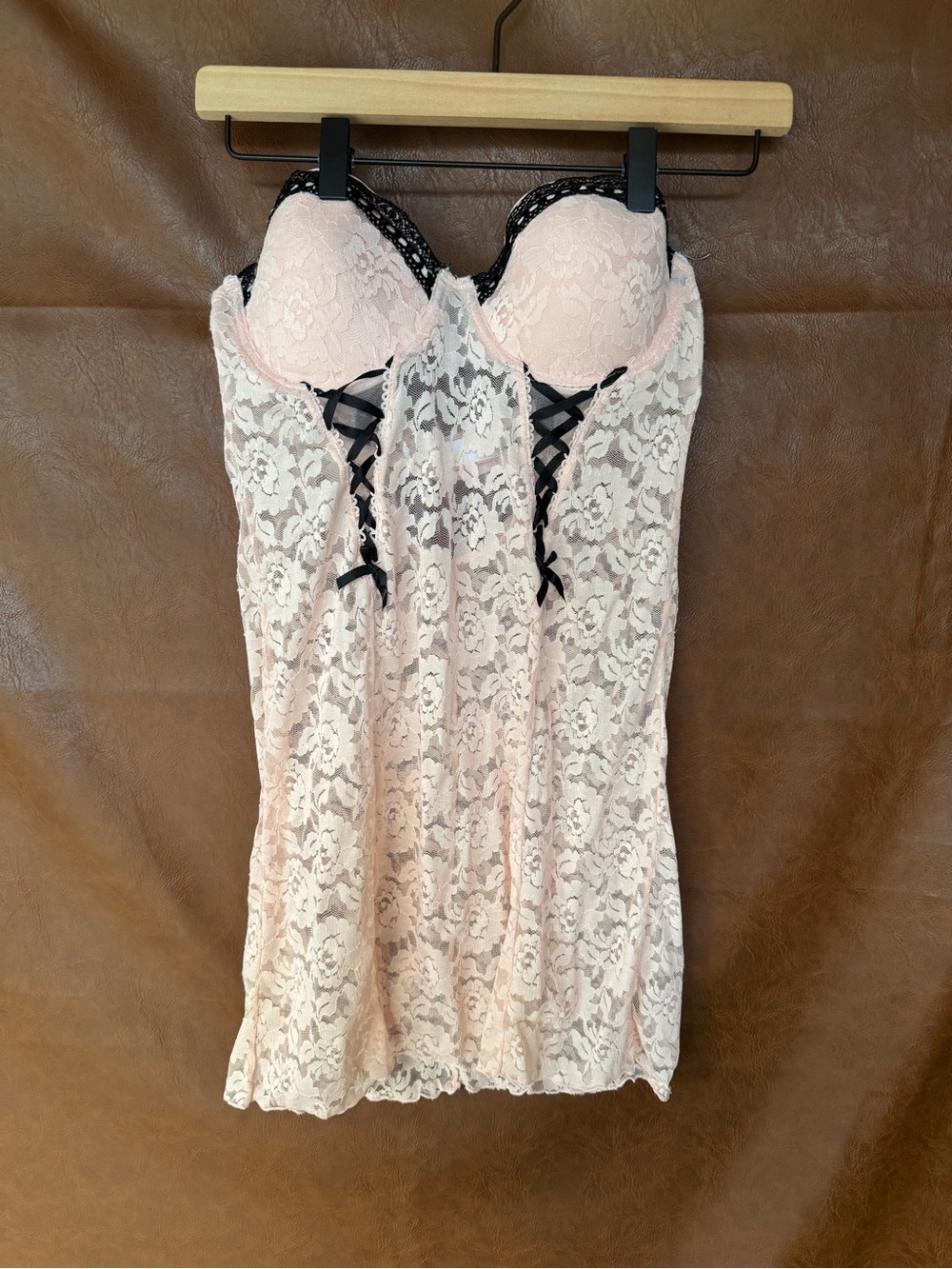 Jezebel Pink Lace Corset Bustier Lingerie Medium